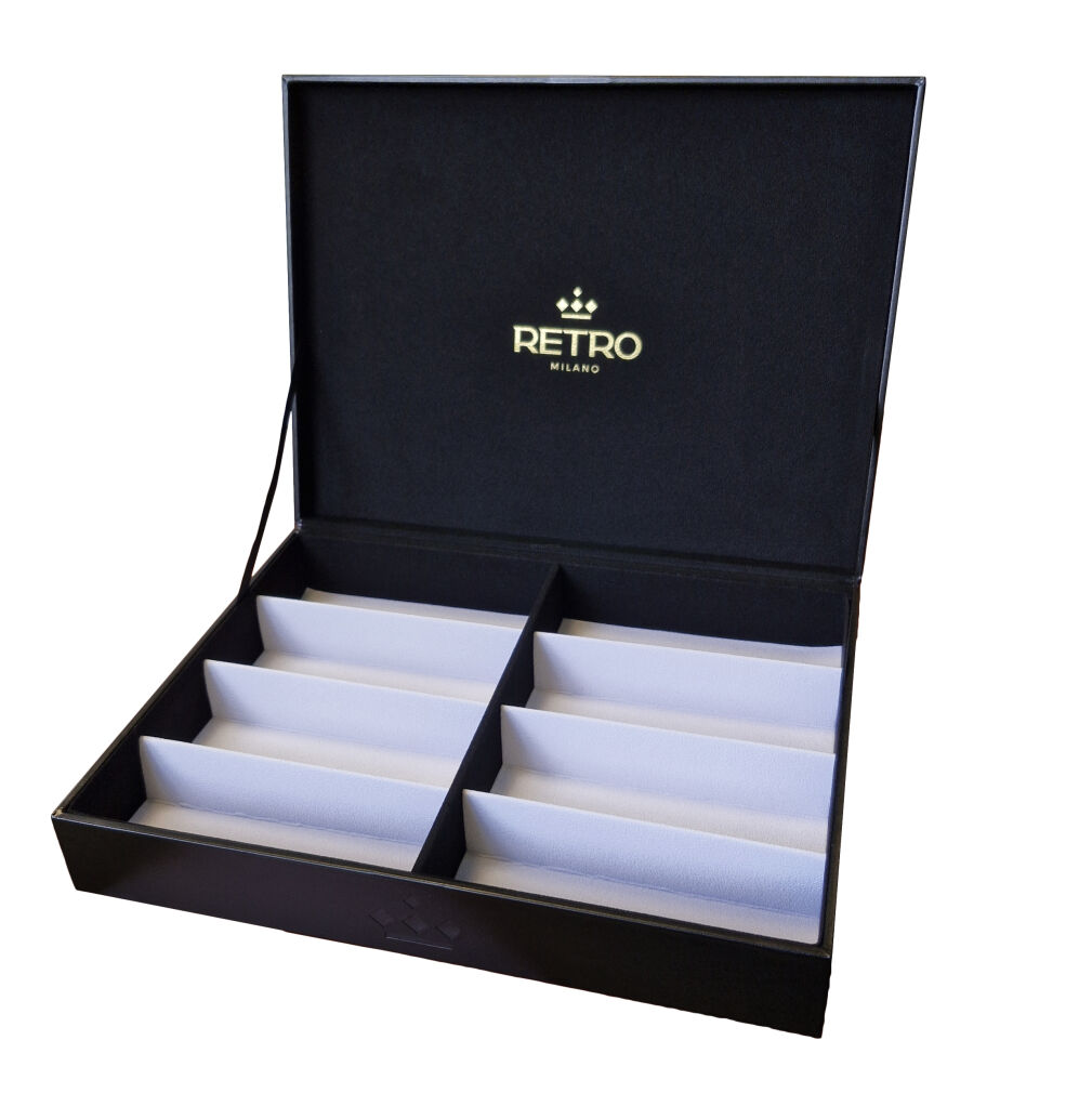 Kuweta zamykana Kaseta na okulary 8 szt - Retro Milano