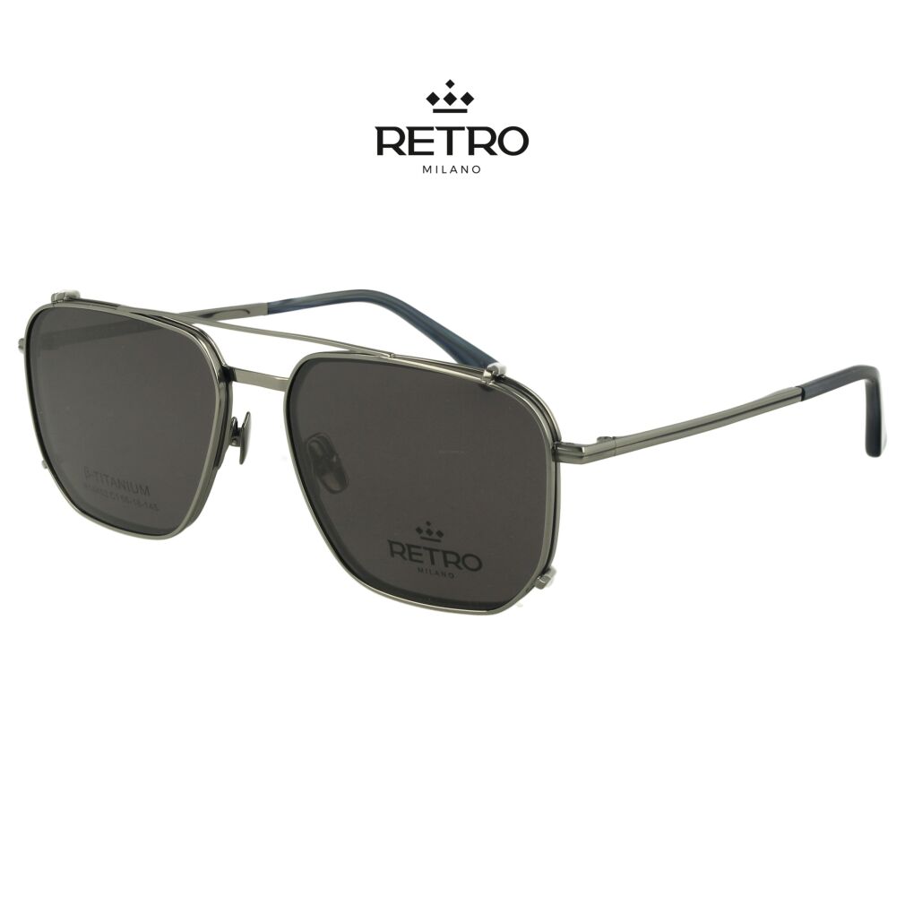 RETRO Milano R14K52 C1 Okulary korkcyjne z nakładką przeciwsłoneczną